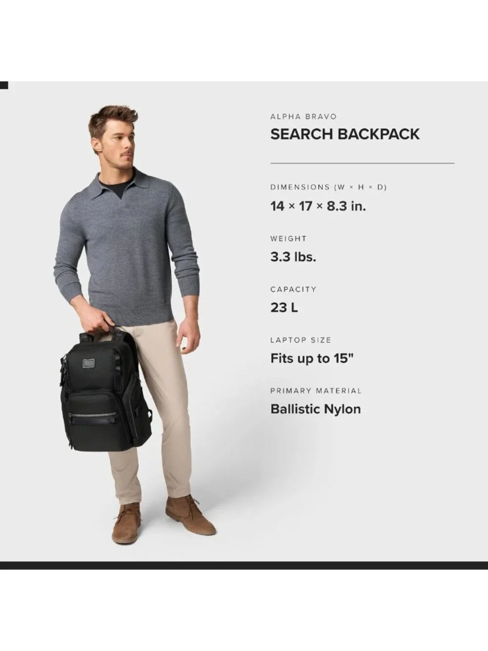 Stylish Black Backpack, 17